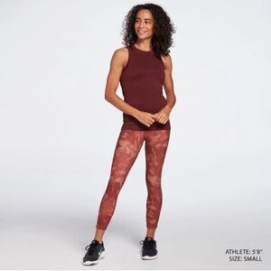 CALIA Energize Mid-Rise 7/8 Leggings Pocket Soft Camo Terra Cotta Women's Large